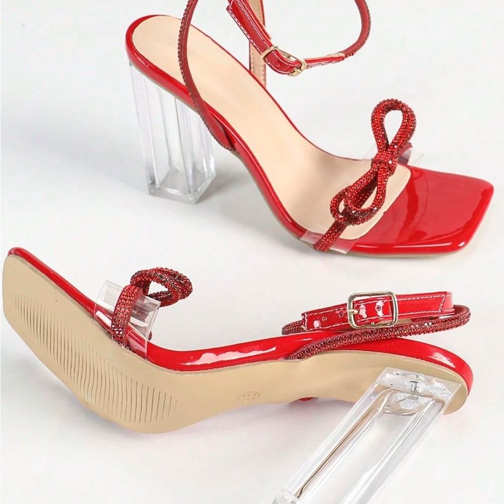 SHEIN Scarlet and Transparent Heels
